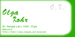 olga kohr business card